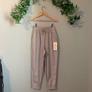 Taupe linen joggers